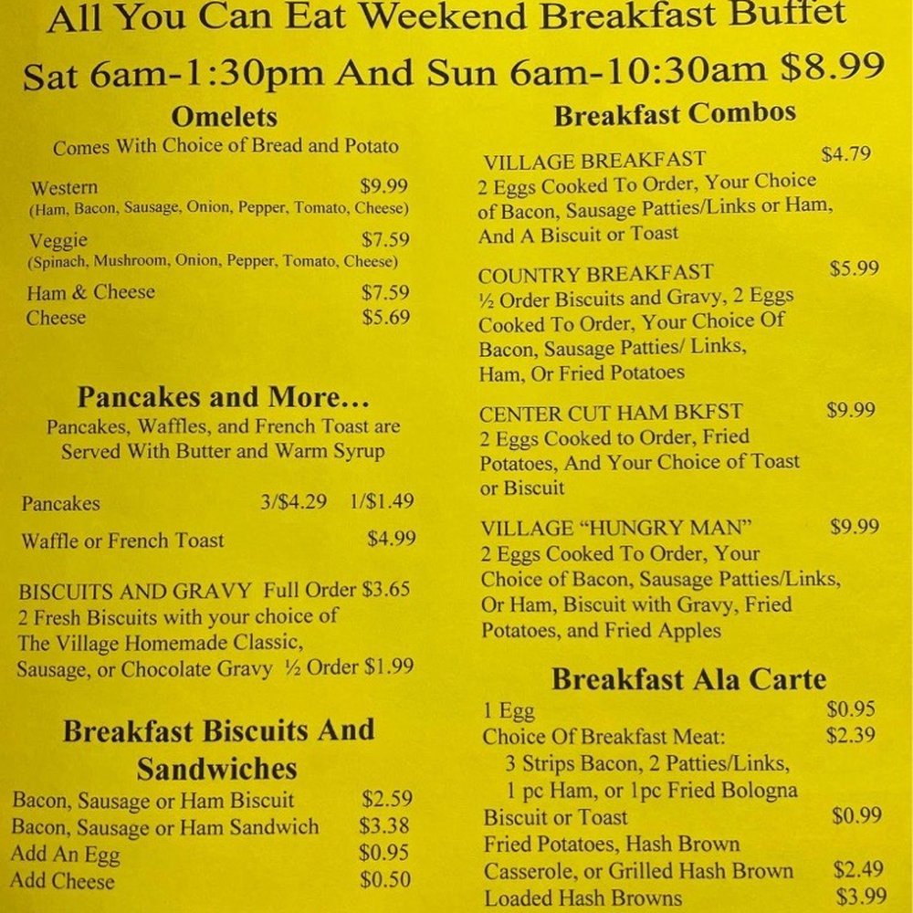Village Restaurant - the menu for the village restaurant - Restaurants Near Me - Liberty, Kentucky Village Restaurant - the menu for the village restaurant - Restaurants Near Me - Liberty, Kentucky