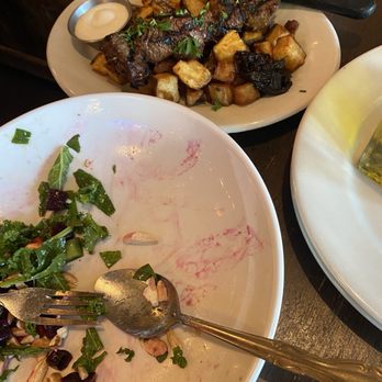 Bulerias Tapas Bar - Beet salad. Finished before I could take the picture. Beef skewer with batatas - Tapas Bars Near Me - Chicago, Illinois