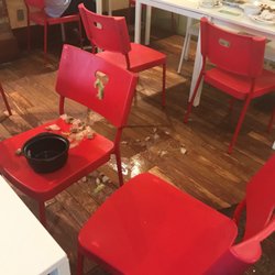 The waiter threw the hot beef stew pot to the empty table next to us. It was crazy and incredible.