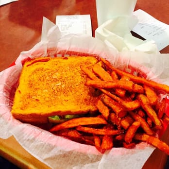 St. Paul Cafe - Amazing grilled veggie sandwich on tomato bread with great sweet potato fries - Burgers Near Me - Dallas, Texas