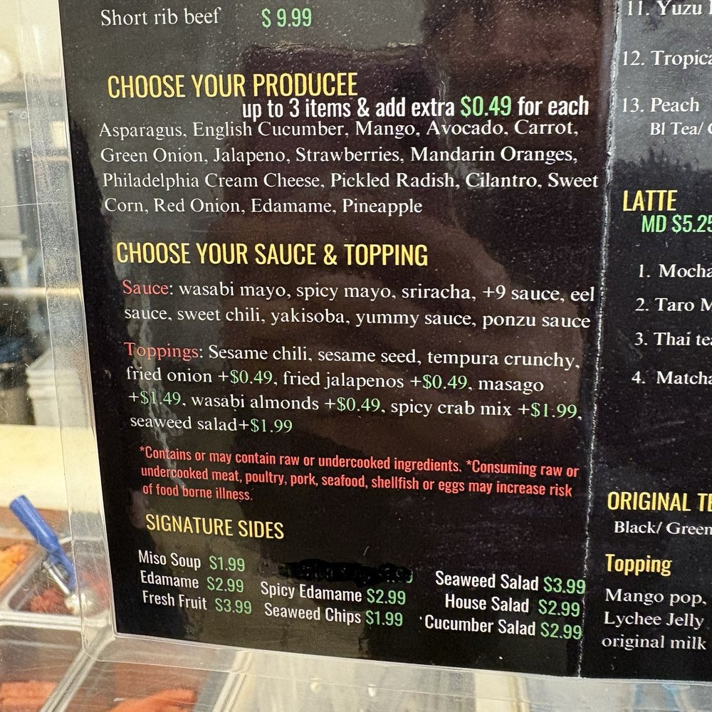 Lulu Sushi and Bubble Tea - menu - Bubble Tea Near Me - Indianapolis, Indiana