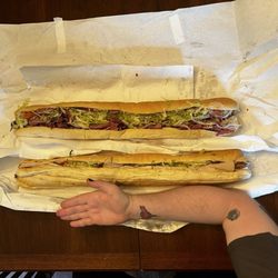 Triangle Bar & Grill - Two Battleship Sandwich. One Turkey and one Roast Beef Sandwich.