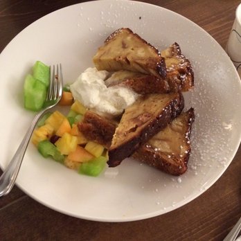 Main Course - Pineapple French toast, fruit,and warm syrup - New American Near Me - New Paltz, New York