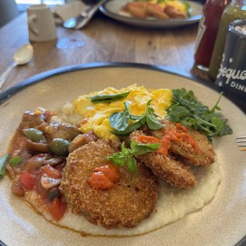 Sequoia Diner - Fried green tomatoes and grits - Diners Near Me - Oakland, California Sequoia Diner - Fried green tomatoes and grits - Diners Near Me - Oakland, California
