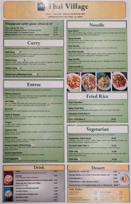 Menu photo 2 Thai Village San Diego, CA