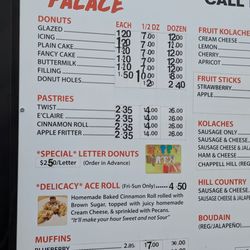 Donut Palace - Menu