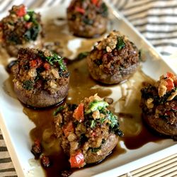 Vegetable Stuffed Mushrooms (vegan)