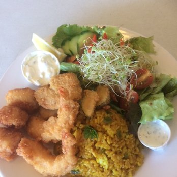 Puka Puka Kitchen - Seafood Platter missing squid (w/o apology). "garlic" fried rice - no garlic flavour - Asian Fusion Near Me - Hilo, Hawaii Puka Puka Kitchen - Seafood Platter missing squid (w/o apology). "garlic" fried rice - no garlic flavour - Asian Fusion Near Me - Hilo, Hawaii