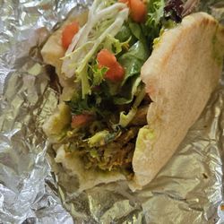 Black Bear Bakery & Café - I got the chicken avocado pita. Tomatoes, chicken, spring mix lettuce, and lots of avocado spread. Yummy and fresh.