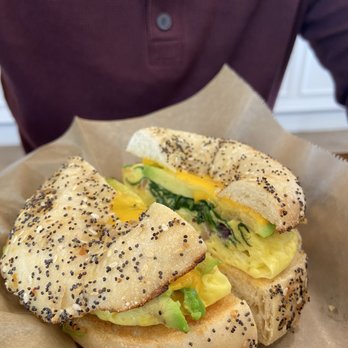 Julie's Cafe - California breakfast bagel with an everything bagel - Sandwiches Near Me - Chino, California