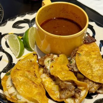 Kalaveras - 3 birria tacos from happy hour menu! Perfect - Mexican Near Me - Chula Vista, California