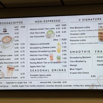 Cafe V - Coffee menu - Coffee & Tea Near Me - Annandale, Virginia
