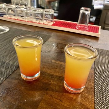 Taperia Princesa - Shots (complimentary) from the bar! Not sure what it was, but it was good! Lol! - Spanish Near Me - Barcelona, B
