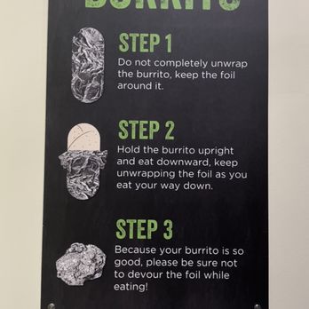 Bubbakoo's Burritos - Wall art- how to eat a burrito - Mexican Near Me - Orlando, Florida Bubbakoo's Burritos - Wall art- how to eat a burrito - Mexican Near Me - Orlando, Florida