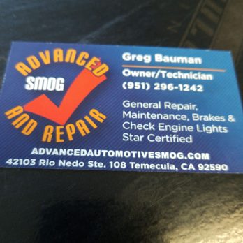 Advanced Automotive Smog - Auto Repair Near Me - Temecula, California