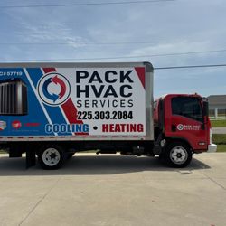 Pack HVAC Services - Pack HVAC Services service truck on the way to a client's home.