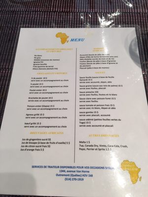 Menu photo 3 Marmite Africaine Outremont, QC Menu photo 3 Marmite Africaine Outremont, QC