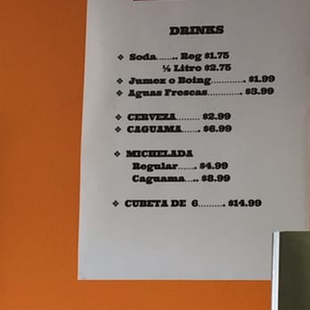 Rancho Grande Market in Everett - Drink menu not bad they have cubeta (beer bucket) and micheladas - Mexican Near Me - Everett, Washington