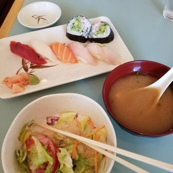 Osaka - Soup, salad and the Sushim and 2 roll sushi combo. - Japanese Near Me - Columbia, Missouri Osaka - Soup, salad and the Sushim and 2 roll sushi combo. - Japanese Near Me - Columbia, Missouri