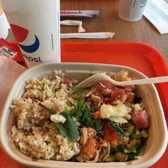 Poke Bar - a bowl of rice, vegetables, and a drink - Poke Near Me - North Vancouver, British Columbia Poke Bar - a bowl of rice, vegetables, and a drink - Poke Near Me - North Vancouver, British Columbia