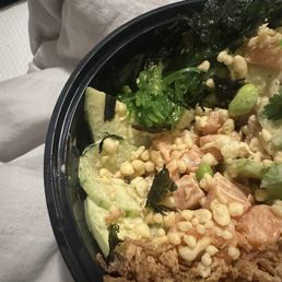 Poke Build Your Bowl (3 Scoops) Salmon white rice spring mix Poke Build Your Bowl (3 Scoops) Salmon white rice spring mix