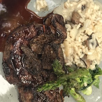 Vintage - Ribeye with mushroom risotto and morels - Venues & Event Spaces Near Me - Ketchum, Idaho