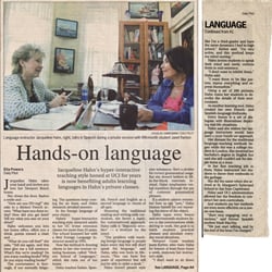 Foreign Languages for Everyone - An article published about Jacqueline's unique approach to teaching languages in the Daily Pilot newspaper.