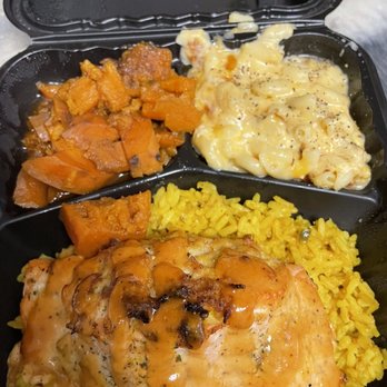 From the Heart - Stuffed Salmon, Mac and cheese and yams - Food Trucks Near Me