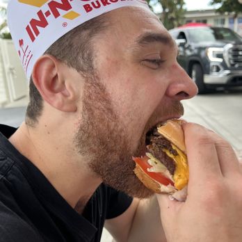 In-N-Out Burger - Avid fan eating burger after jack's incredible service. Keep it up. - Burgers Near Me - Westminster, California In-N-Out Burger - Avid fan eating burger after jack's incredible service. Keep it up. - Burgers Near Me - Westminster, California
