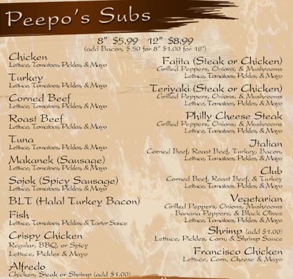 Menu photo 5 Peepo's Subs & Shawarma - Taylor Taylor, MI Menu photo 5 Peepo's Subs & Shawarma - Taylor Taylor, MI