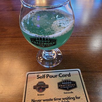 CraftWorx Taproom - Self Pour Tap card with a drink called Beth's Green Hawaii - October 2025 - Beer Bar Near Me - Gainesville, Virginia