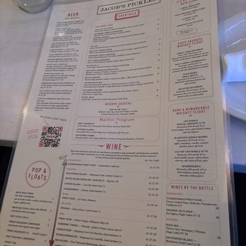 Jacob's Pickles - Drink menu - Comfort Food Near Me - New York, New York