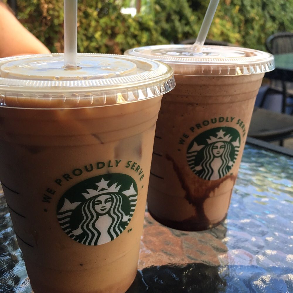 Gitana Restaurant - Iced caramel macchiato and a blended café mocha - Middle Eastern Near Me - Burbank, California