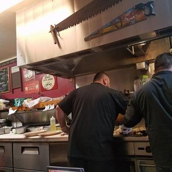 Mangy Moose Cafe - The guys hard @ work at the open grill & one of them is the owner, Oscar. - American Near Me - Manteca, California