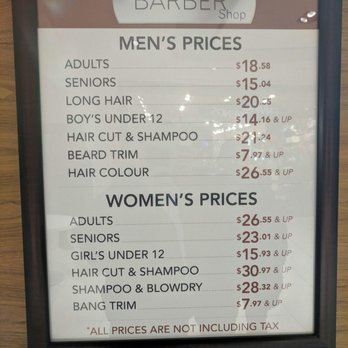 St Laurent Barber Shop - 20 dollars for men with long hair vs 26 dollars or more for women with either long OR short hair. Vagina premium? - Hair Salons Near Me - Ottawa, Ontario St Laurent Barber Shop - 20 dollars for men with long hair vs 26 dollars or more for women with either long OR short hair. Vagina premium? - Hair Salons Near Me - Ottawa, Ontario