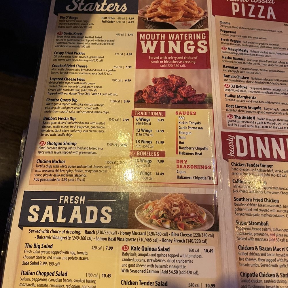 Bubba's 33 - Menu - American Near Me - Fishers, Indiana Bubba's 33 - Menu - American Near Me - Fishers, Indiana