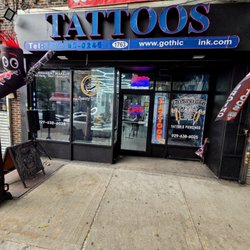 Gothic Ink Studio - Tattoo & piercing studio at 1763 Union St, Brooklyn. Bold look, neon signs, and a welcoming vibe that invites you to step inside.