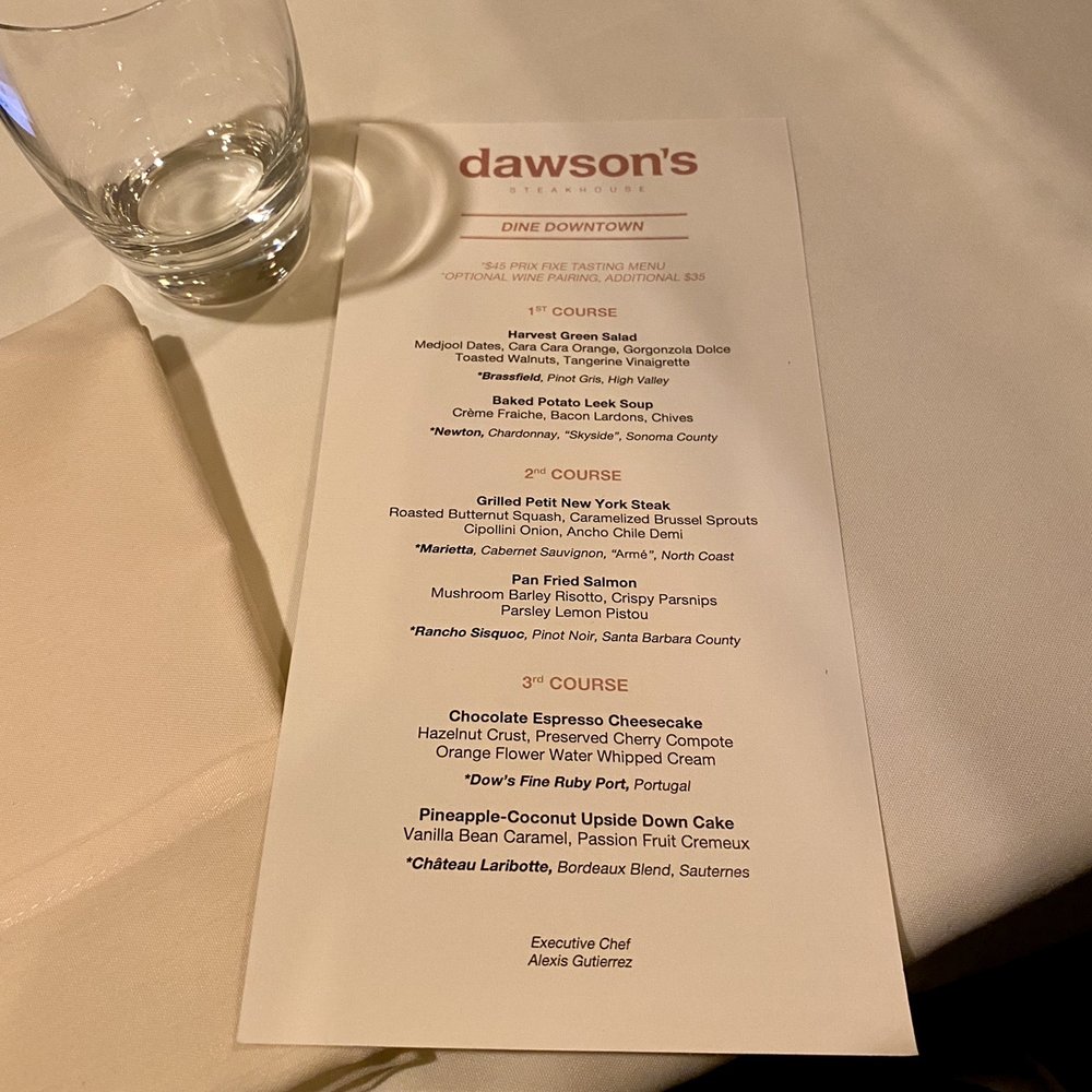 Dawson's - 01.08.22 Sacramento Dine Downtown Restaurant Week menu - Steakhouses Near Me - Sacramento, California Dawson's - 01.08.22 Sacramento Dine Downtown Restaurant Week menu - Steakhouses Near Me - Sacramento, California