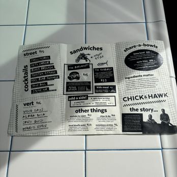 Chick & Hawk - Menu - Cocktail Bars Near Me - Encinitas, California