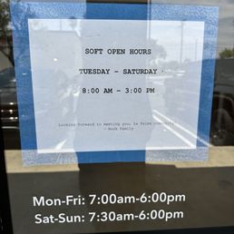 Soft opening hours