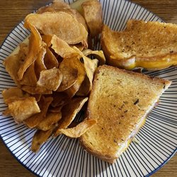 Zacks' Grill - Adult grilled cheese with house made chips.