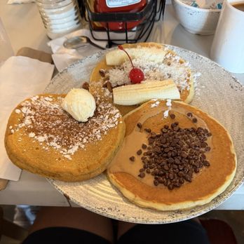 The Pancake Pantry - Caribbean, Sweet Potato and Peanut Butter Chocolate Chip Pancakes. - Breakfast & Brunch Near Me - Nashville, Tennessee The Pancake Pantry - Caribbean, Sweet Potato and Peanut Butter Chocolate Chip Pancakes. - Breakfast & Brunch Near Me - Nashville, Tennessee