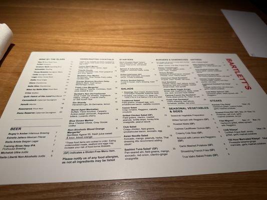 Menu photo 3 Bartlett's Austin, TX