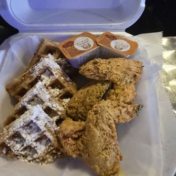 Spanky's Chicken & Seafood Lounge - Chicken and waffles so yummy. - Seafood Near Me - Decatur, Georgia