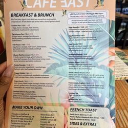 Cafe East - Menu