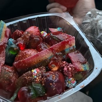 Destenny's Ice Cream - candy wrapped with fruit roll ups  & chamoy - Ice Cream & Frozen Yogurt Near Me - Richmond, California