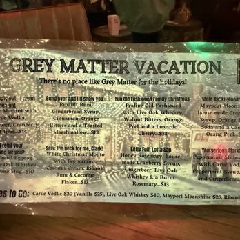 Grey Matter Distillery - Menu - Distilleries Near Me - Atlantic Beach, Florida Grey Matter Distillery - Menu - Distilleries Near Me - Atlantic Beach, Florida