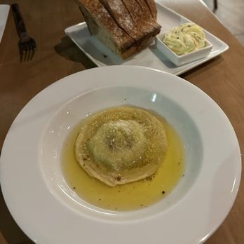 The Kitchen Table - Raviolo Uovo & Bread w/ Butter - Italian Near Me - Reno, Nevada