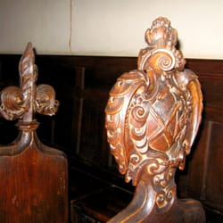 Croydon Parish Church - 17th-century choir stalls in the Chapel of the school, formerly the Archbishop's Palace