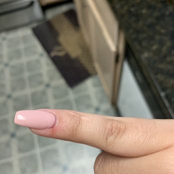 Helen's Nails - Better picture of how she cute me and I was bleeding. - Nail Salons Near Me - Schaumburg, Illinois